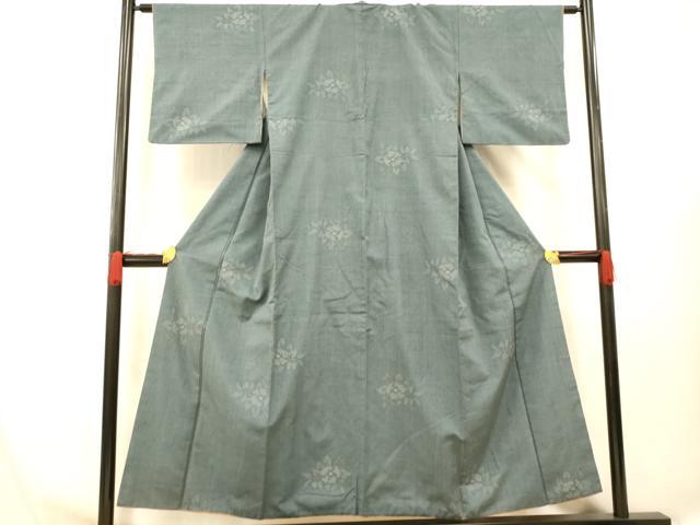 平和屋着物■上質な紬 枝花文 正絹 逸品 AABG5989fw