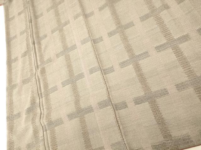 平和屋着物■お召 格子 正絹 逸品 AABG5993fw