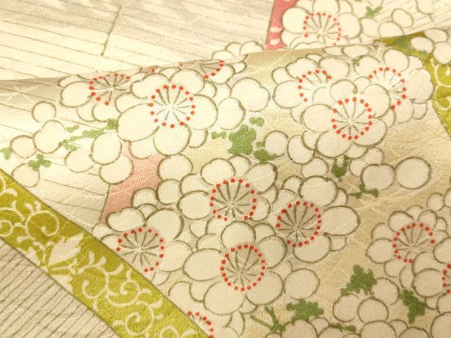 平和屋着物■訪問着 枝梅絵巻文 正絹 逸品 AABG6004fw