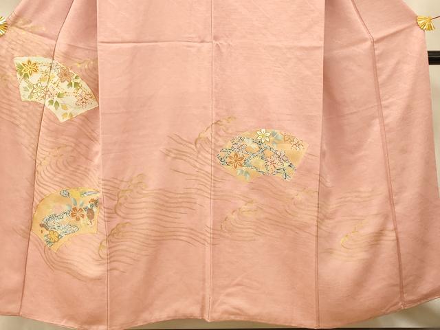 平和屋着物■訪問着 駒刺繍 地紙枝花文 金彩 正絹 逸品 AABG6020fw