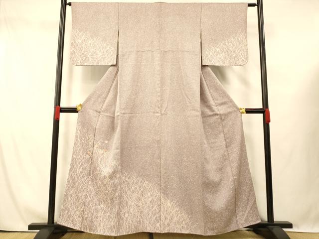 平和屋着物■訪問着 刺繍 草花文 たたき染め 金糸 正絹 逸品 AABG6032fw