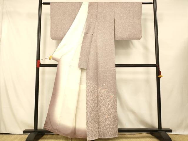 平和屋着物■訪問着 刺繍 草花文 たたき染め 金糸 正絹 逸品 AABG6032fw