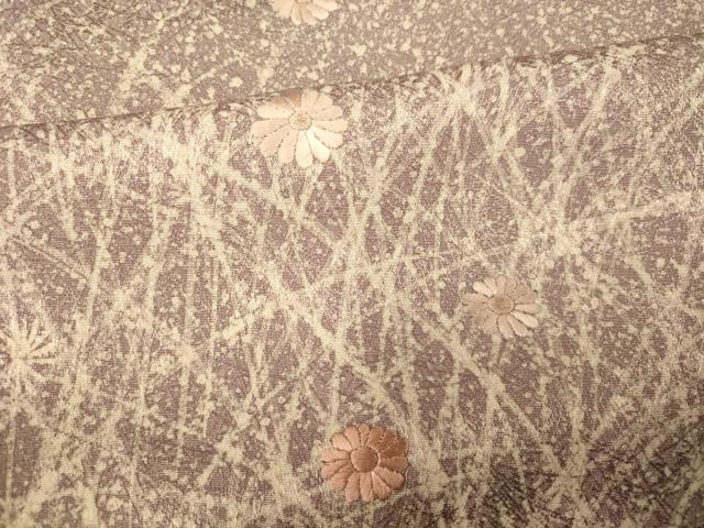 平和屋着物■訪問着 刺繍 草花文 たたき染め 金糸 正絹 逸品 AABG6032fw