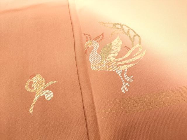 平和屋着物■訪問着 刺繍 花鳥霞文 暈し染め 金銀糸 金彩 正絹 逸品 AABG6040fw