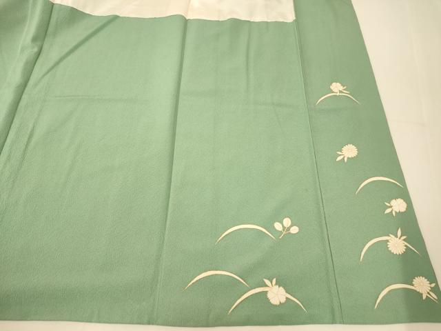 平和屋着物■訪問着 刺繍 草花芝文 暈し染め 金彩 正絹 逸品 未使用 AABG6055fw