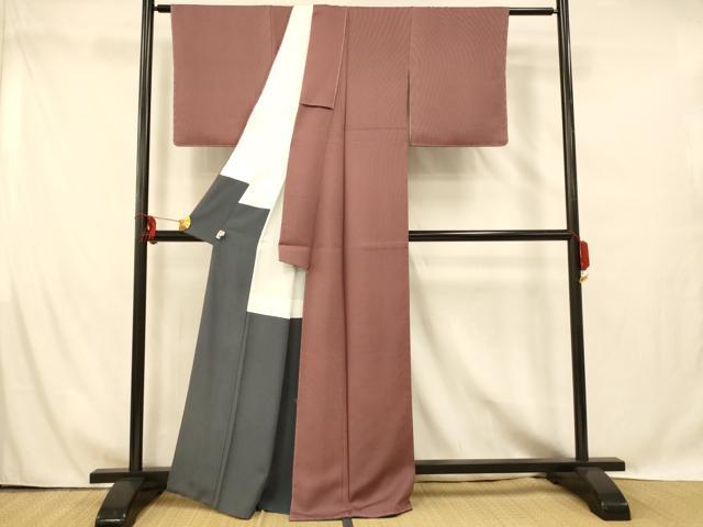 平和屋着物■上質な小紋 作家物 本草木萬両染 縞 正絹 逸品 未使用 AABG6063fw