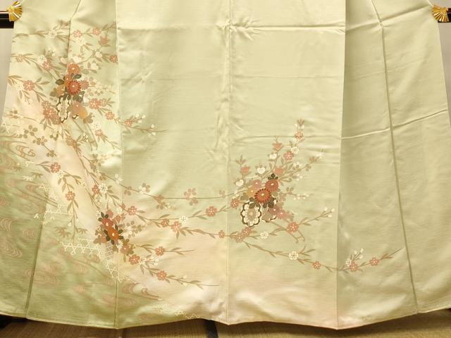 平和屋着物■訪問着 流水花車文 暈し染め 金銀彩 正絹 逸品 未使用 AABG6075fw