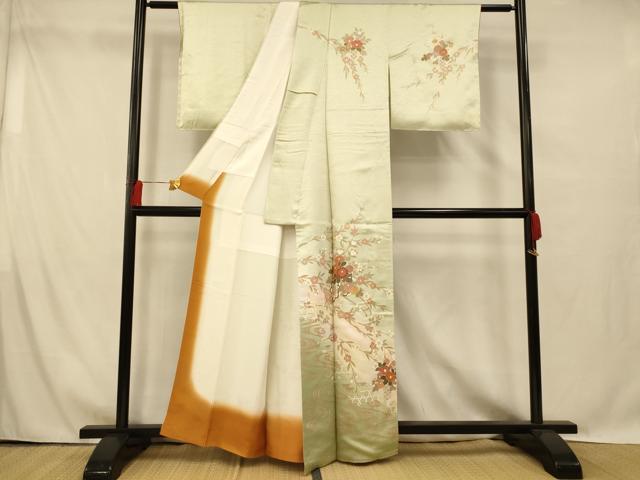平和屋着物■訪問着 流水花車文 暈し染め 金銀彩 正絹 逸品 未使用 AABG6075fw