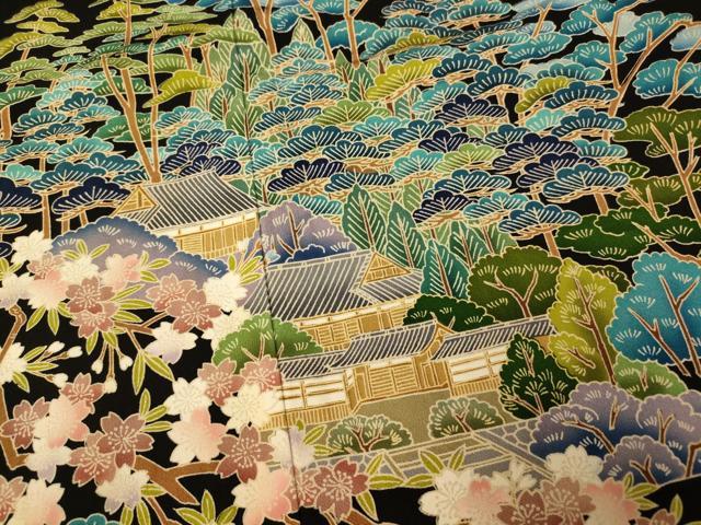 平和屋着物■豪華黒留袖 作家物 風景文 正絹 逸品 AABG6077fw