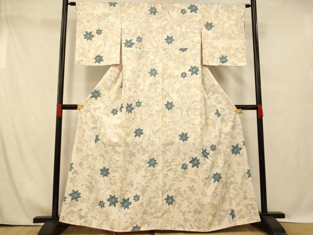 平和屋着物■上質な小紋 楓文 正絹 逸品 未使用 AABG6082fw