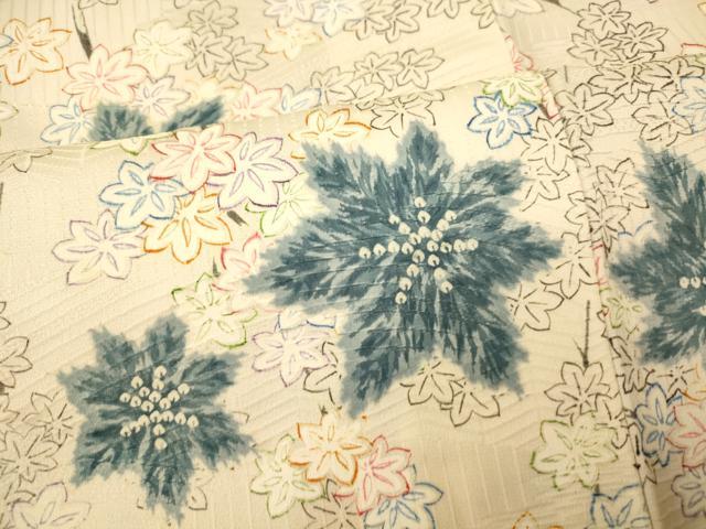 平和屋着物■上質な小紋 楓文 正絹 逸品 未使用 AABG6082fw
