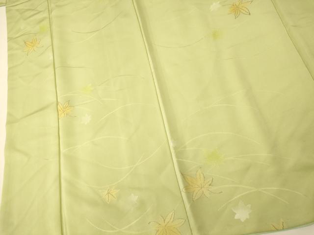 平和屋着物■上質な小紋 刺繍 芝楓文 金糸 正絹 逸品 AABG6083fw