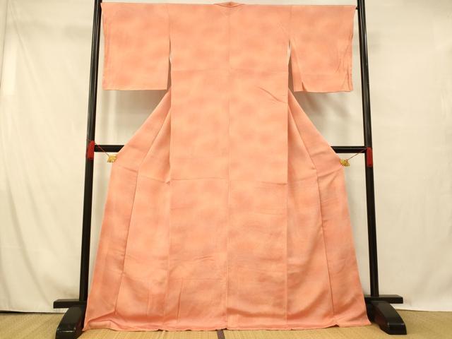 平和屋着物■上質な小紋 霞文 暈し染め 鬼しぼ縮緬 正絹 逸品 AABG6089fw