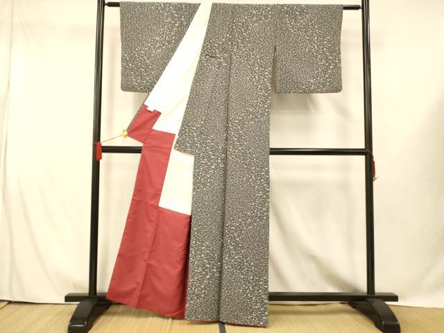 平和屋着物■小紋 草花文 洗える着物 AABG6104fw