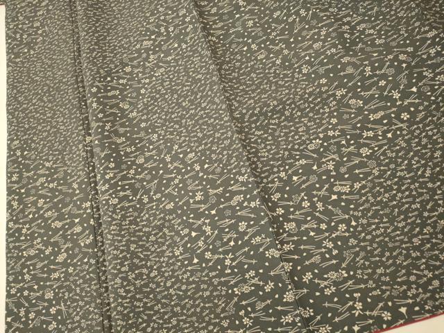 平和屋着物■小紋 草花文 洗える着物 AABG6104fw