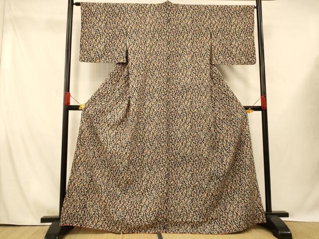 平和屋着物■上質な小紋 草花文 暈し染め 正絹 逸品 AABG6112fw