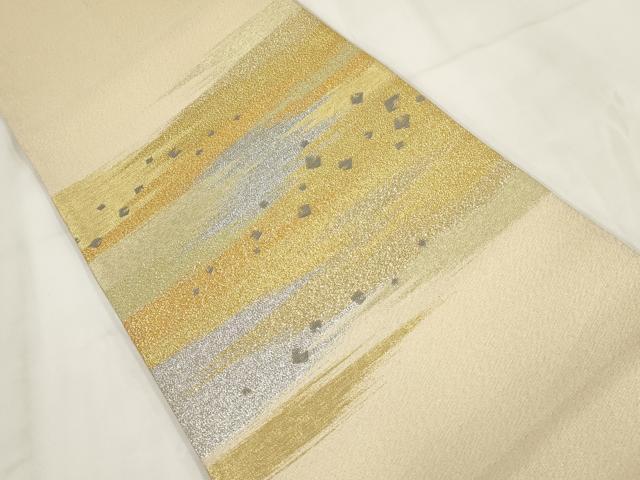 平和屋着物◎綴れ 太鼓柄袋帯 箔散らし文様 金銀糸 正絹 逸品 AABG6275wj