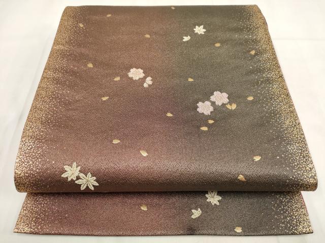 平和屋着物▼六通柄袋帯 麗衣 舞花文 金糸 正絹 逸品 AABG6442wj