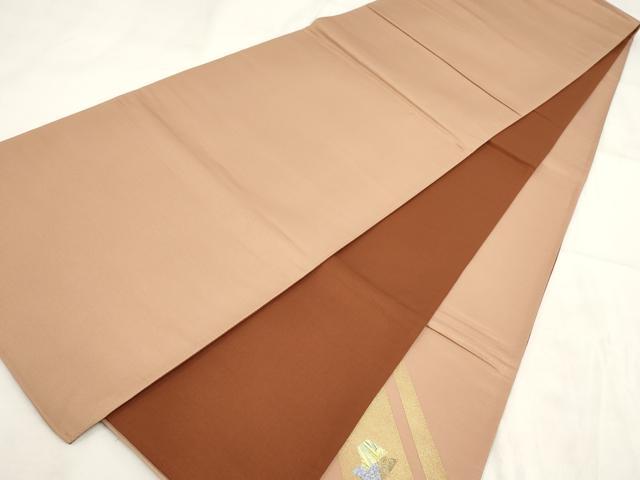 平和屋着物▼太鼓柄袋帯 斜め取り箔散らし文様 金銀彩 正絹 逸品 AABG6452wj