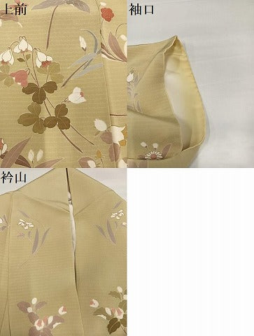 平和屋着物●訪問着 駒刺繍 草花文 正絹 逸品 AABG6486ph