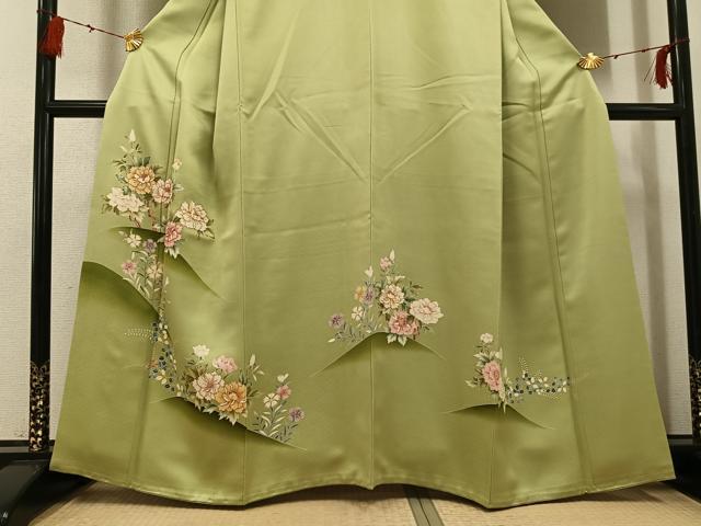 平和屋着物●訪問着 駒刺繍 草花文 金彩 大丸扱い 正絹 逸品 AABG6490ph