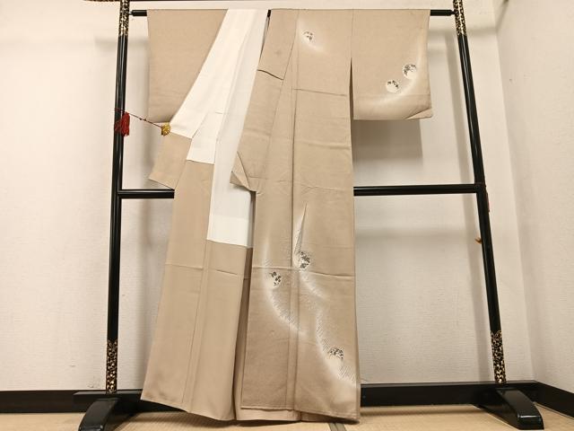 平和屋着物●訪問着 草花丸文 暈し染め 金彩 正絹 逸品 AABG6499ph
