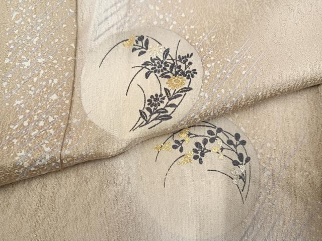 平和屋着物●訪問着 草花丸文 暈し染め 金彩 正絹 逸品 AABG6499ph