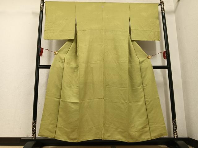 平和屋着物●上質な色無地 霞地紋 木蘭色 正絹 逸品 AABG6502ph