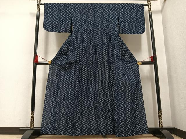 平和屋着物●久留米絣 単衣 綿 逸品 AABG6503ph