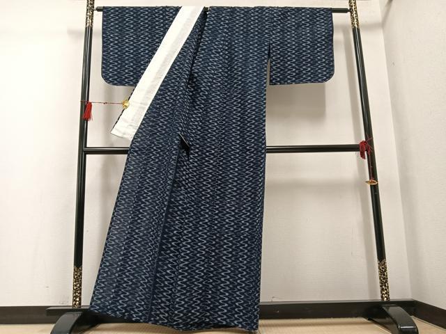 平和屋着物●久留米絣 単衣 綿 逸品 AABG6503ph
