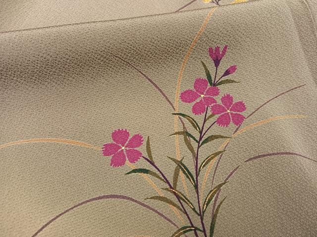 平和屋着物●訪問着 草花文 暈し染め 金彩 正絹 逸品 AABG6514ph