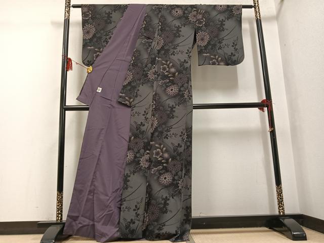 平和屋着物●撫松庵 小紋 草花文 暈し染め 綿 洗える着物 AABG6515ph