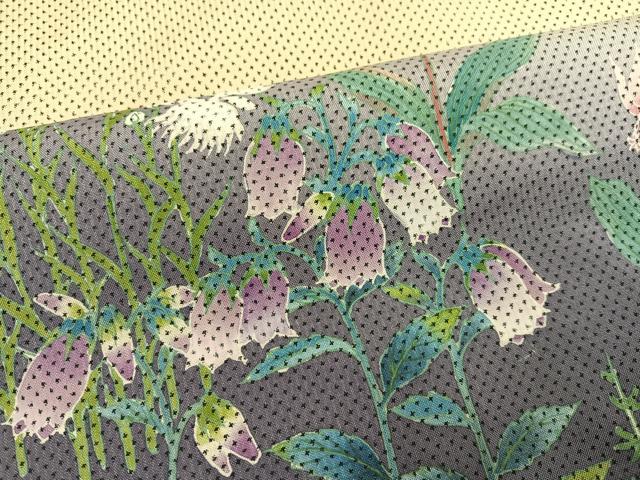 平和屋着物●本場大島紬 染大島 訪問着 作家物 手描き 草花文 暈し染め 正絹 逸品 AABG6526ph