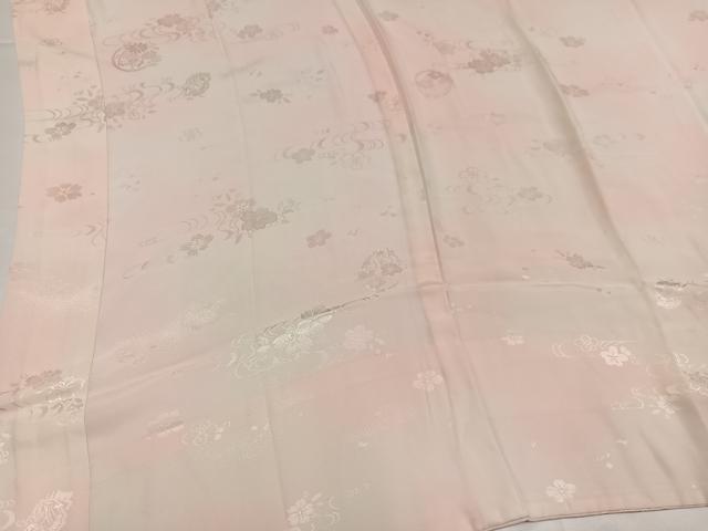 平和屋着物●振袖用長襦袢 無双仕立て 桜地紋 暈し染め 正絹 逸品 AABG6533ph