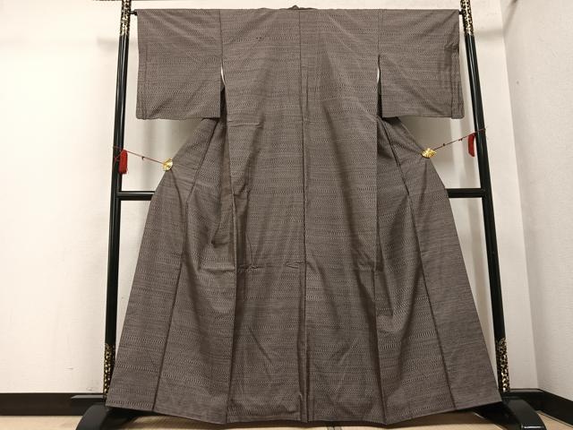 平和屋着物●本場大島紬 横段文 正絹 逸品 AABG6539ph