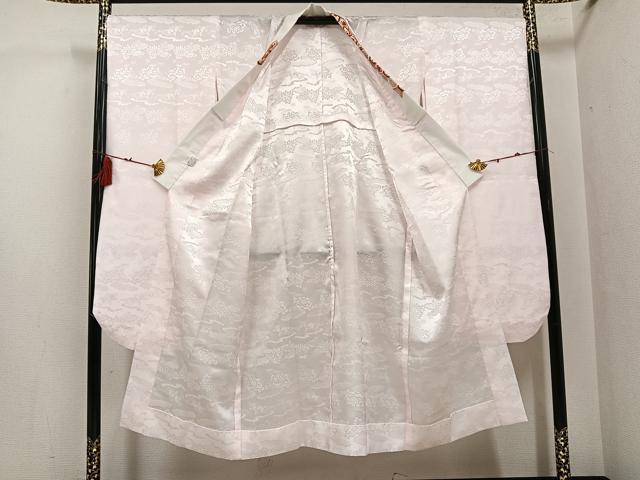 平和屋着物●振袖用長襦袢 無双仕立て 草花地紋 半衿刺繍 洗える着物 AABG6543ph