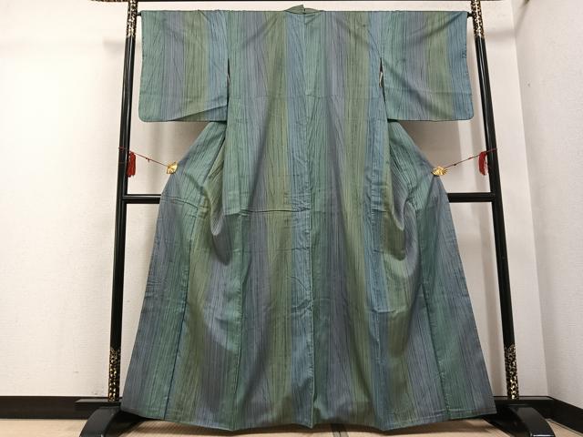 平和屋着物●本場大島紬 染大島 絞り 間道 正絹 逸品 AABG6551ph