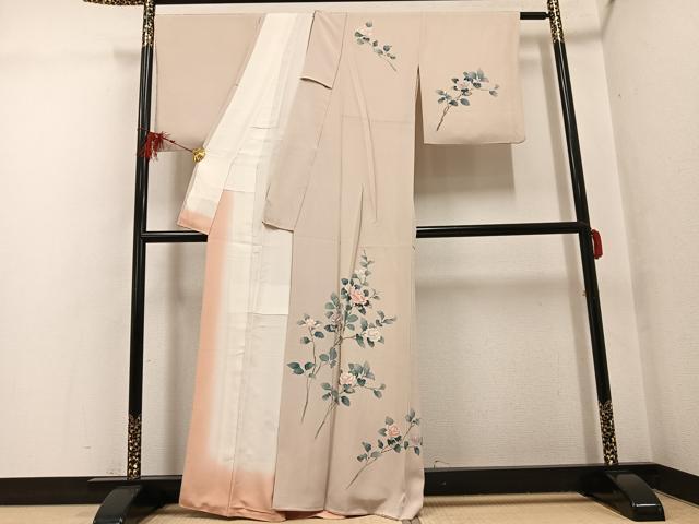 平和屋着物●訪問着 友禅 枝花文 正絹 逸品 AABG6555ph