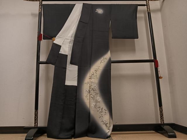 平和屋着物●訪問着 手描き 更紗唐草文 暈し染め 正絹 逸品 AABG6558ph