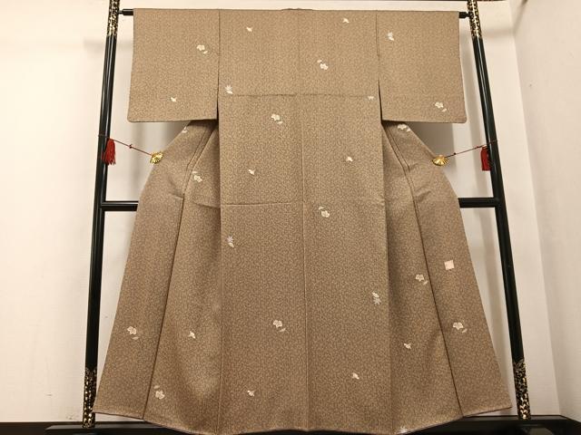 平和屋着物●上質な小紋 作家物 草花文 正絹 逸品 AABG6559ph
