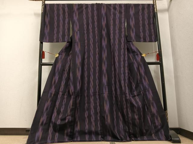 平和屋着物●お召 矢羽間道 正絹 逸品 AABG6560ph