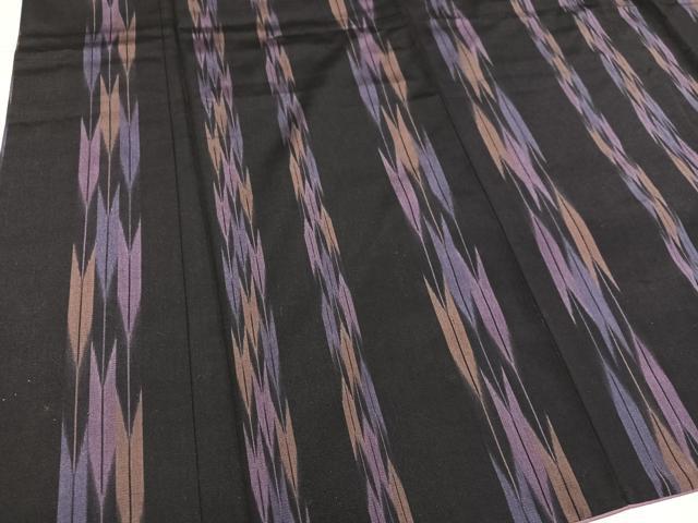 平和屋着物●お召 矢羽間道 正絹 逸品 AABG6560ph