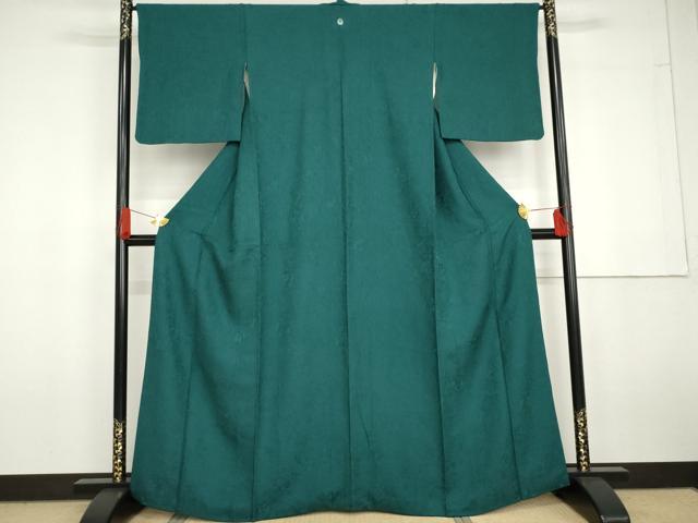 平和屋着物●上質な色無地 辻が花地紋 鉄色 正絹 逸品 AABG6568cs
