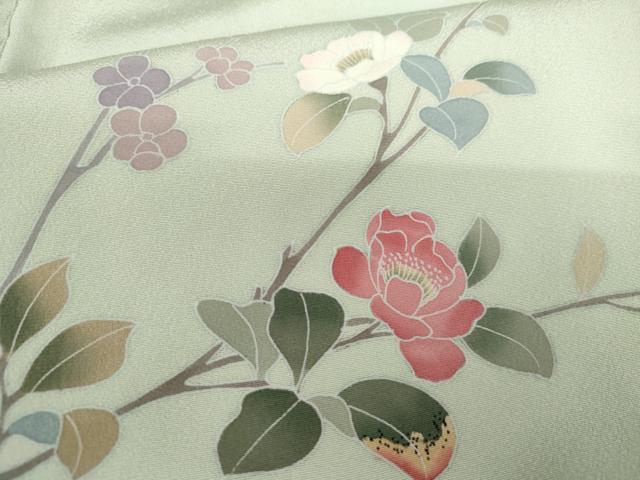平和屋着物●訪問着 友禅 枝花文 暈し染め 正絹 逸品 AABG6573cs