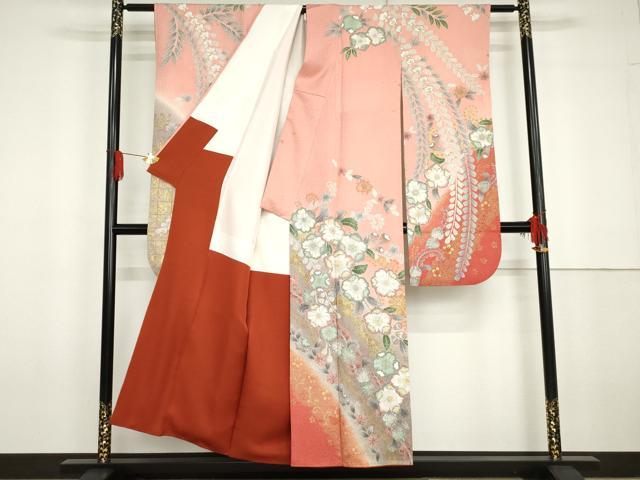 平和屋着物●豪華振袖 辻が花 暈し染め 金彩 銀通し地 正絹 逸品 AABG6580cs
