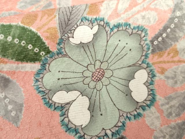 平和屋着物●豪華振袖 辻が花 暈し染め 金彩 銀通し地 正絹 逸品 AABG6580cs