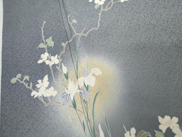平和屋着物●訪問着 友禅 蛍暈し 枝花文 正絹 逸品 AABG6587cs