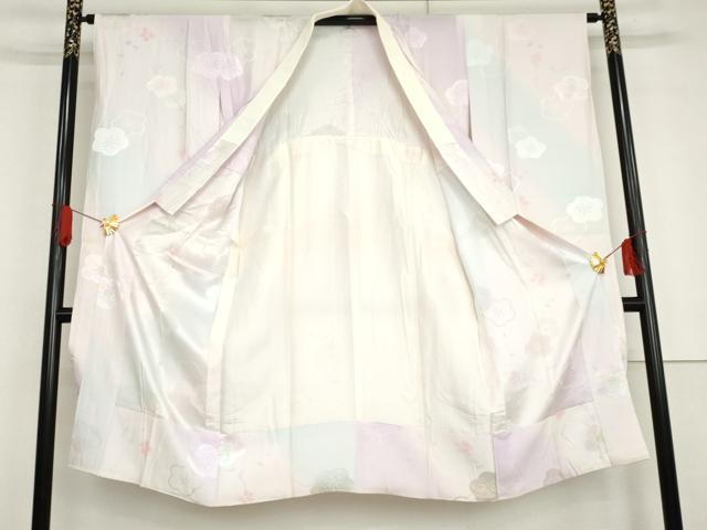 平和屋着物●振袖用長襦袢 無双仕立て 作家物 舞梅 暈し染め 金彩 正絹 逸品 AABG6588cs