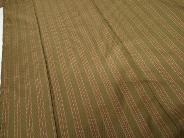 平和屋着物●極上 紬 市松綾織 間道 正絹 逸品 AABG6590cs