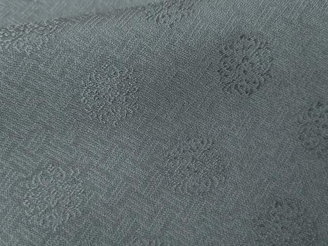 平和屋着物●上質な色無地 亀甲花地紋 御召御納戸色 鈴乃屋扱い 正絹 逸品 AABG6606cs